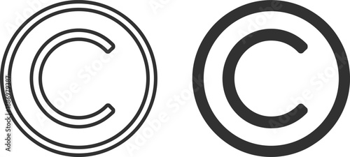 Copyright Symbol Icon Outline and Filled Circle C Logo c symbol copyright logo