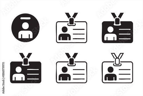 User Identification Card Icons for Business Interfaces