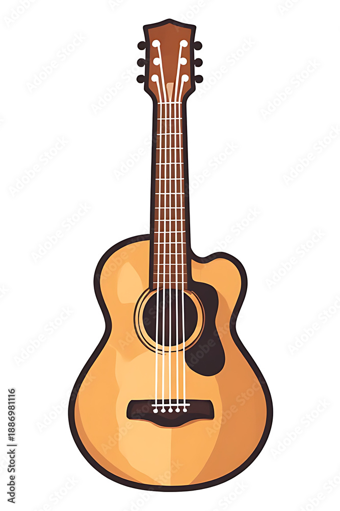 Obraz premium acoustic guitar isolated on white