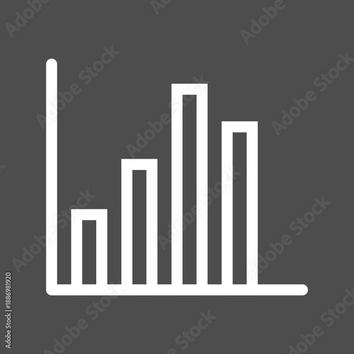Bar Chart Icon in dark Outline