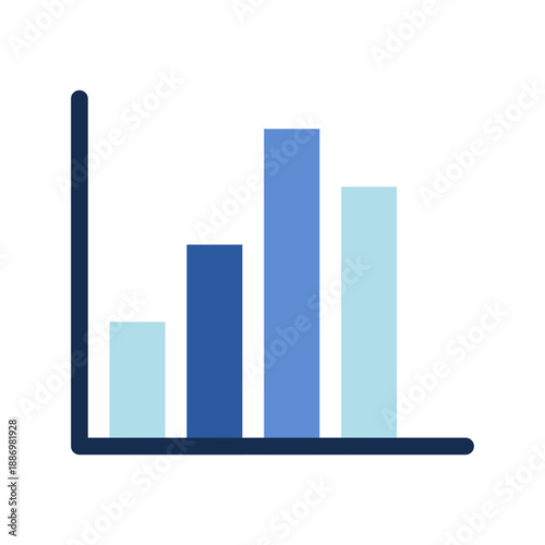 Bar Chart Icon in Flat Styles