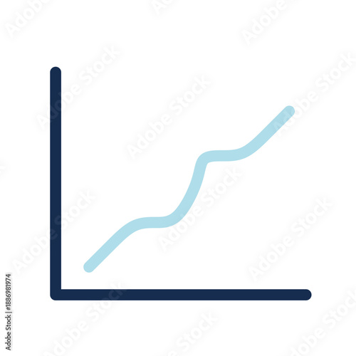 Line Chart Icon in Flat Styles