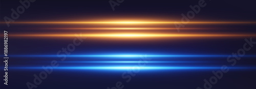 Abstract lights lines. Vector laser beams. Glowing streaks on dark background. Luminous neon lines isolated on trasparent backgound. 