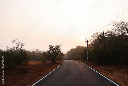 road in the morning