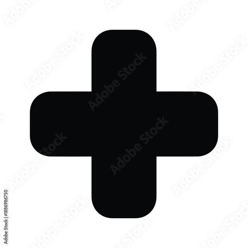 Black Cross Symbol Icon