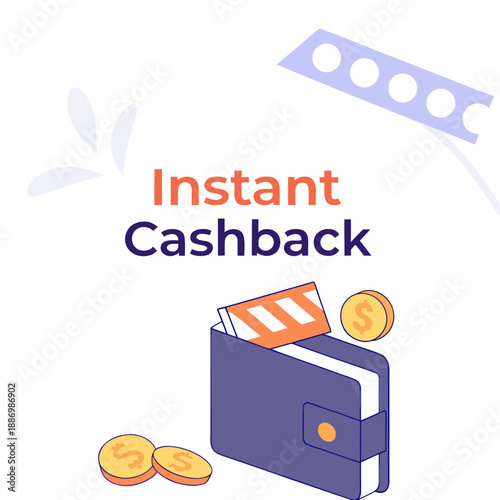 Instant Cashback Deal with Wallet Fill Animation - Online Shopping Reward