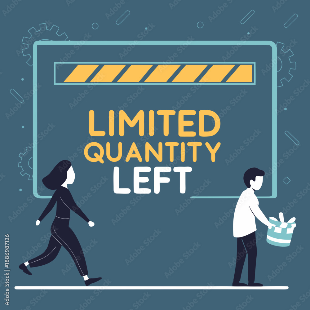 Naklejka premium Limited Quantity Offer with Decreasing Stock Bar Animation for Scarcity