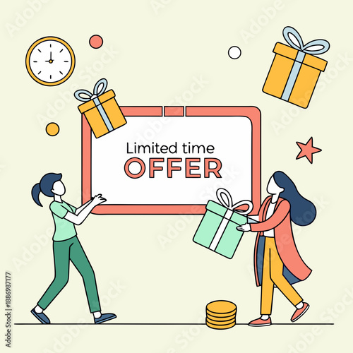 Limited Time Bonus Offer with Gift Icons for Added Value