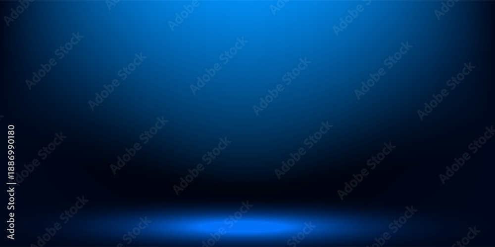 Fototapeta premium smooth gradient dark blue light studio room with copy space for you design background