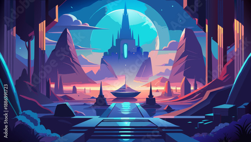 abstract background with magic lights