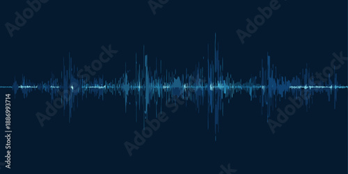 a blue sound wave on a dark background