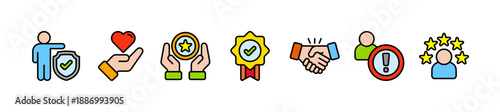 Credibility banner web icon vector illustration concept with icon of integrity, trust, reliable, authentic, commitment, regard, and reputation