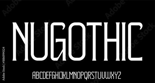 nugothic the luxury type elegant font and glamour alphabet vector set	

