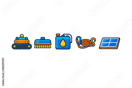 Different tools for cleaning and maintenance found in various locations around the home and outdoors, showing essential items for tasks to keep environments tidy and functioning well