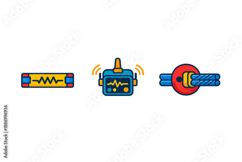 Different types of communication devices for sending and receiving signals to connect over distances, used in various fields from science to industry