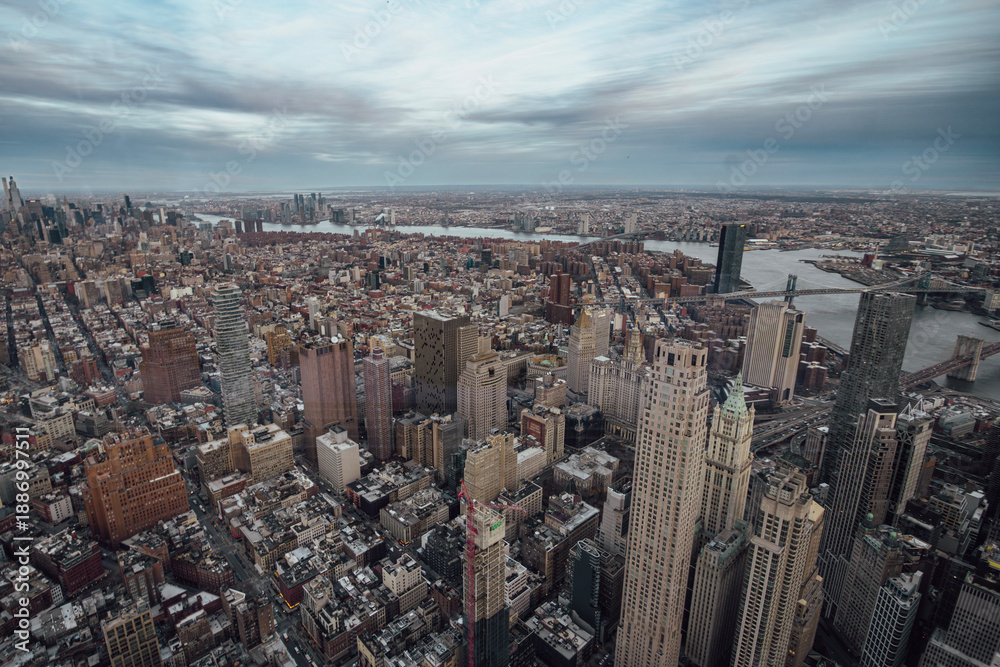Fototapeta premium aerial view of manhattan
