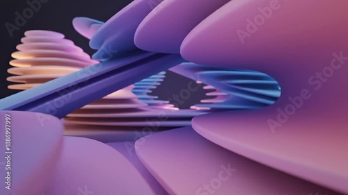 Abstract 3D Shapes with Vibrant Colors.
