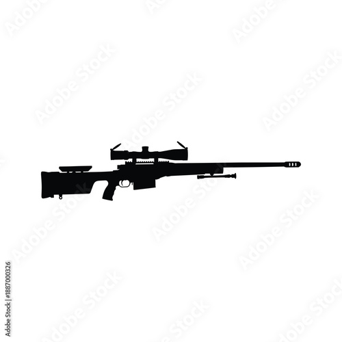 Sniper Rifle Vector Illustration