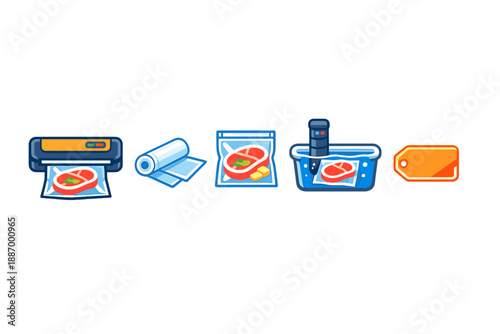 Steps for preparing sous vide cooking with vacuum sealing, food preparation, and temperature control techniques