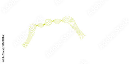Green ribbon illustration on a white background inspired by bamboo and natural plant leaves