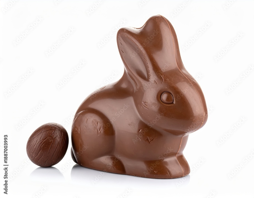 Obraz premium Charming Chocolate Bunny with Cocoa Egg for Easter Celebrations