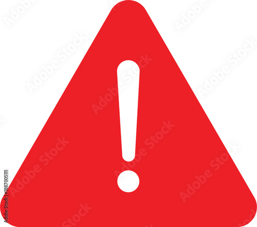 Red triangle warning sign with exclamation mark symbol