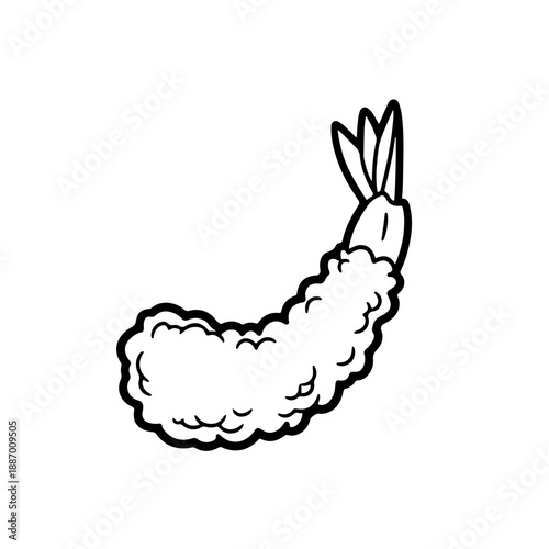 Minimalist Hand-Drawn Ebi Tempura Icon