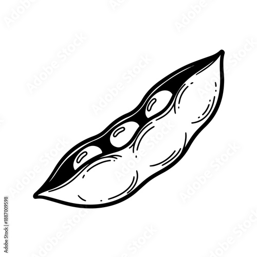 Minimalist Hand-Drawn Edamame Icon