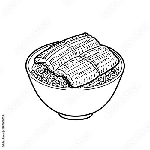 Minimalist Hand-Drawn Unagi Icon