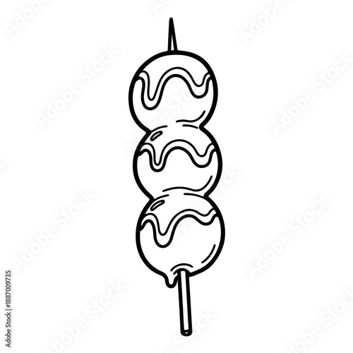 Minimalist Hand-Drawn Dango Icon