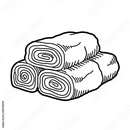 Minimalist Hand-Drawn Tamagoyaki Icon