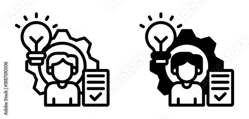 Competency Test Icon Collection line & Mixed Style 