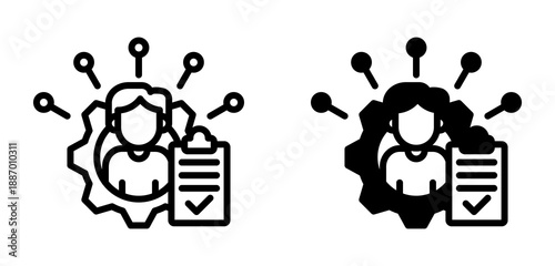 Skill Assessment Icon Collection line & Mixed Style 