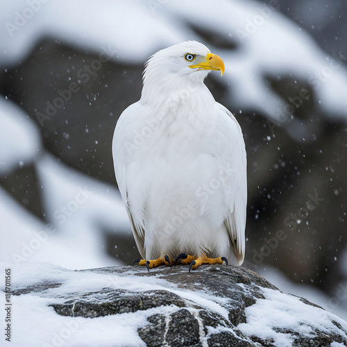 snowy owl in snow