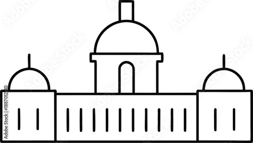 British Parliament Building Line Art Icon