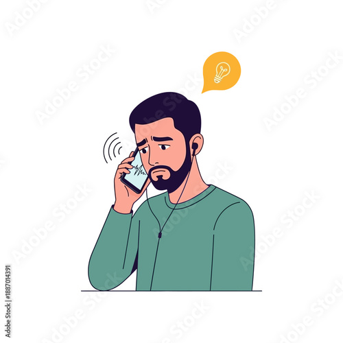Man Talking on Mobile Phone.