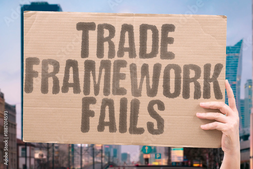 Canvas Print "Trade Framework Fails" Economic structure collapses completely