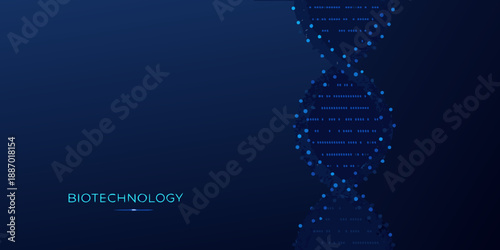 Abstract depiction of a dna double helix with a biotechnology theme