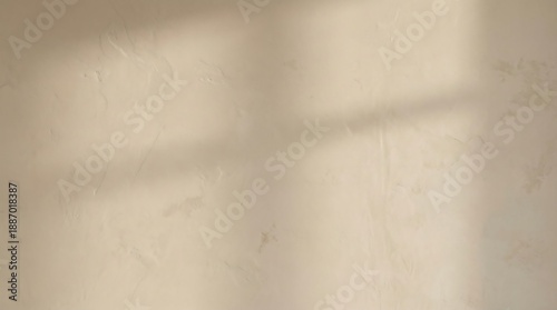 Soft Textured Cream Wall with Warm Natural Window Light Shadows and Subtle Speckles