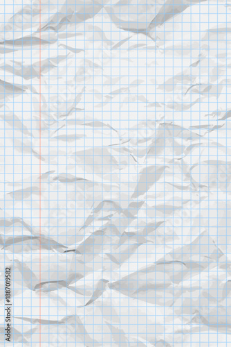 White clean crumpled checkered paper