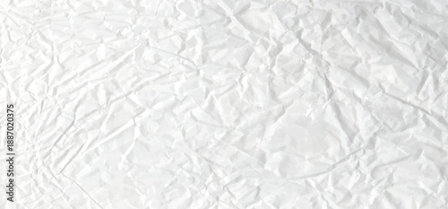 Crumpled white paper vector collage with vintage folded texture. Old memo sheet crinkle detail for overlay or cover. Wrinkle background effect for school education bg.