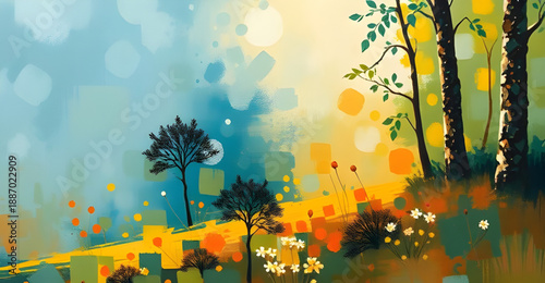 abstract, landscape, oil, painting, artwork, canvas, texture, brush, stroke, pigment, color, rich, expressive, creative, modern, contemporary, scenery, nature, horizon, mountains, valley, terrain, sky