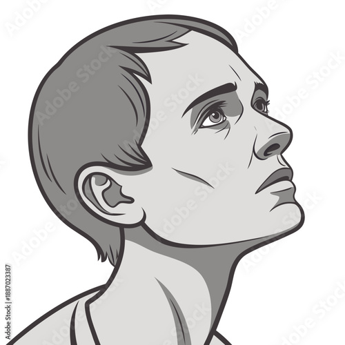 Photorealistic human clone with subtle feature misalignment, a visual exploration of cloning, identity, and manufactured humanity, sci-fi concept