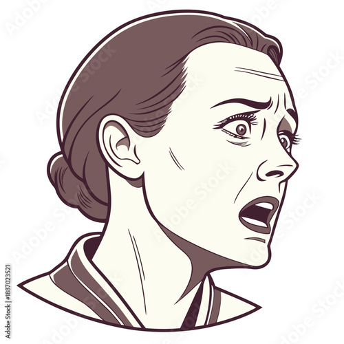 Artificial Human Face Frozen Mid-Emotion, Highlighting the Uncanny Valley and Synthetic Realism in AI and Robotics