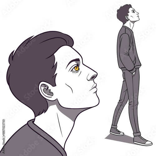 Intriguing Semi-Realistic Human Replica with Incorrect Eye Placement and Uncanny Gaze, Evoking AI Imperfections