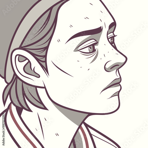 Hyper-Detailed Digital Humanoid Face with Subtle Skin Imperfections, Showcasing Advanced AI Realism in a Vector Art Style