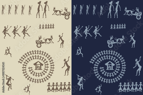Warli tribal art designs for cultural and decorative use