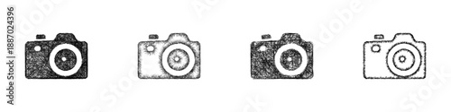 Sketch camera icon design set