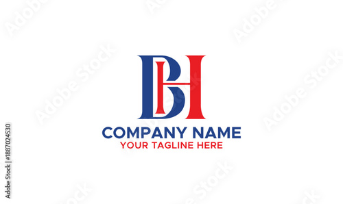 Letter BH logo design, Template, Logo design