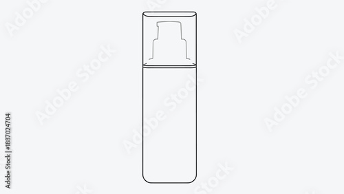 Outline of a cosmetic pump bottle ideal for foundation or serum packaging design concepts in a clean and modern illustrative style.
